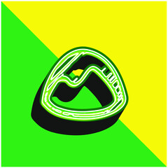 Basecamp Sketched Logo Green and yellow modern 3d vector icon logo