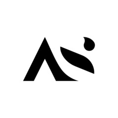 Modern creative monogram initials AS Logo Design