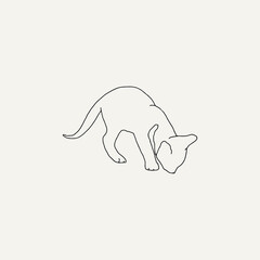 Kitten vector illustration in doodle style