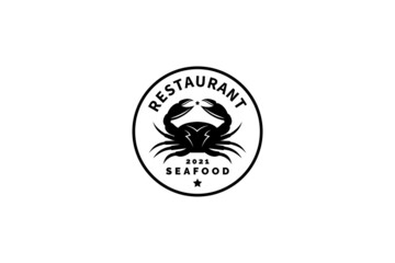 Seafood crab lobster logo template design vector illustration