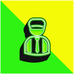Bookkeeper Green and yellow modern 3d vector icon logo