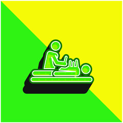 Acupuncture Green and yellow modern 3d vector icon logo