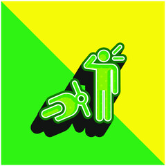 Accident Green and yellow modern 3d vector icon logo