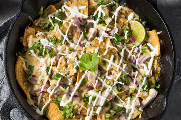 Homemade Mexican Green Chilaquiles
