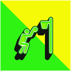 Basketball Player Green and yellow modern 3d vector icon logo