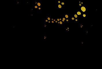 Dark Orange vector background with lava shapes.