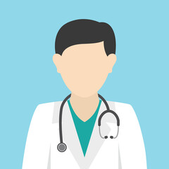 Fototapeta premium Male doctor avatar occupation clipart icon vector in flat design
