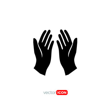 praying hands give icon/symbol/Logo Design Vector Template Illustration