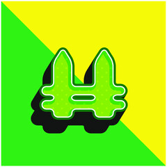 Fototapeta premium Black Fence Green and yellow modern 3d vector icon logo