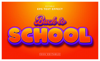 Back To School editable 3d text effect Design
