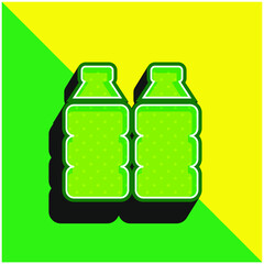 Bottle Green and yellow modern 3d vector icon logo