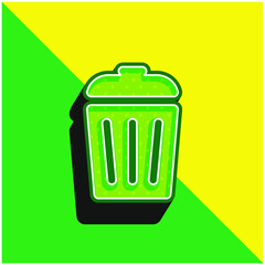 Bin Green and yellow modern 3d vector icon logo