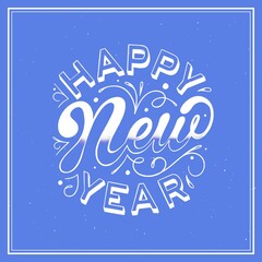 vintage lettering happy new year 2022 vector design illustration