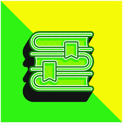 Book Green and yellow modern 3d vector icon logo
