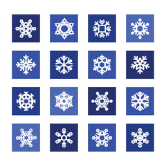 Vector set of isolated snowflake icon.