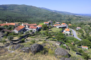 Fototapeta na wymiar View over Linhares de Beira, Historic village around the Serra da Estrela, Castelo Branco district, Beira, Portugal