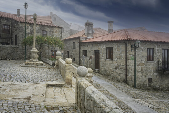 Main Church parvis, Linhares de Beira, Historic village around the Serra da Estrela, Castelo Branco district, Beira, Portugal