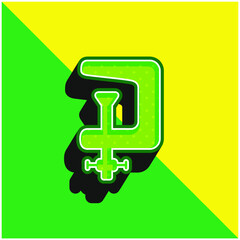 Adjusment System Green and yellow modern 3d vector icon logo