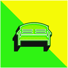 Bench Green and yellow modern 3d vector icon logo