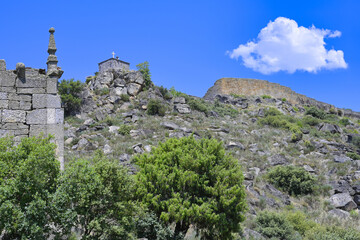 Fototapeta premium Castle ruins, Marialva, Historic village around the Serra da Estrela, Castelo Branco district, Beira, Portugal
