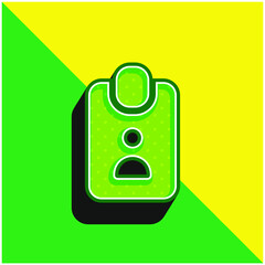 Badge Green and yellow modern 3d vector icon logo