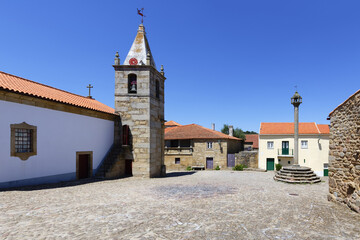 Main Church or Sao Pedro Church, Castelo Mendo, Historic village around the Serra da Estrela,...