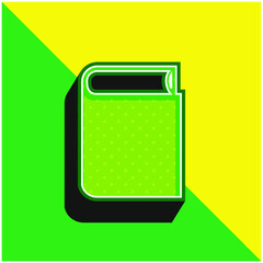 Book Closed Black Object Green and yellow modern 3d vector icon logo