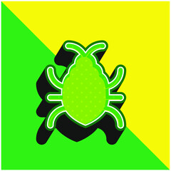 Big Bug Green and yellow modern 3d vector icon logo