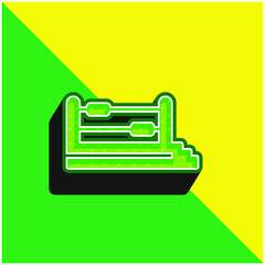 Boxing Ring Green and yellow modern 3d vector icon logo