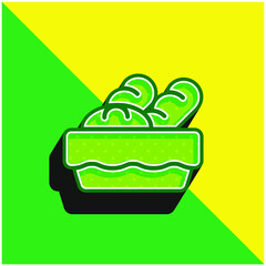 Bread Basket Green and yellow modern 3d vector icon logo