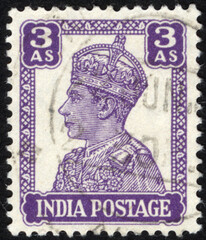 Postage stamps of the India. Stamp printed in the India. Stamp printed by India.