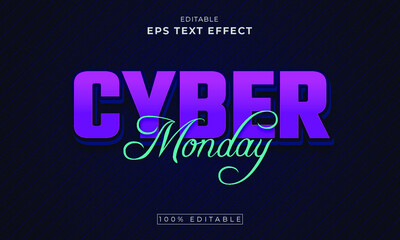 Cyber Monday editable 3d text effect Design

