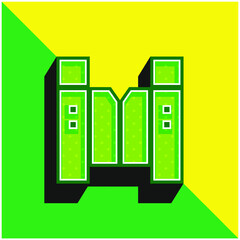 Barrier Green and yellow modern 3d vector icon logo