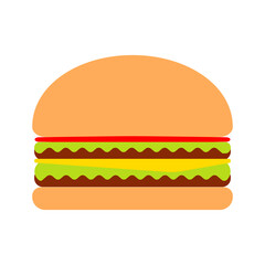 flat simple burger icon clipart cartoon vector