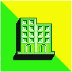 Architectonic Green and yellow modern 3d vector icon logo