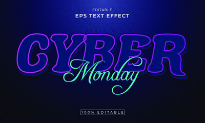 Cyber Monday editable 3d text effect Design
