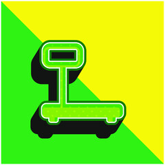 Big Scale Green and yellow modern 3d vector icon logo