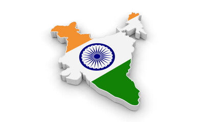 3D Illustration of India map