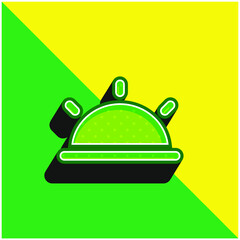 Black Half Sun Green and yellow modern 3d vector icon logo