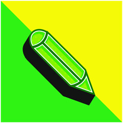 Black Ink Pen Green and yellow modern 3d vector icon logo