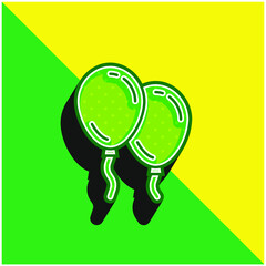 Balloons Green and yellow modern 3d vector icon logo