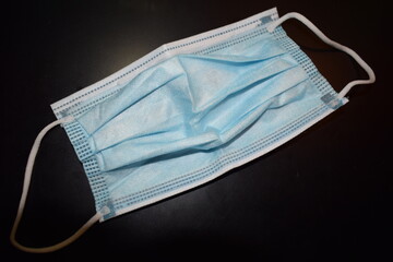 Blue surgical mask, sign of pandemic in 2020