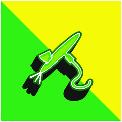Airbrush Painting Tool Green and yellow modern 3d vector icon logo