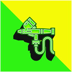 Airbrush Green and yellow modern 3d vector icon logo
