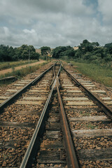 Fototapeta na wymiar railway in the countryside