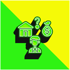 Affordable Green and yellow modern 3d vector icon logo