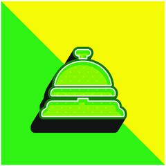 Bell Green and yellow modern 3d vector icon logo