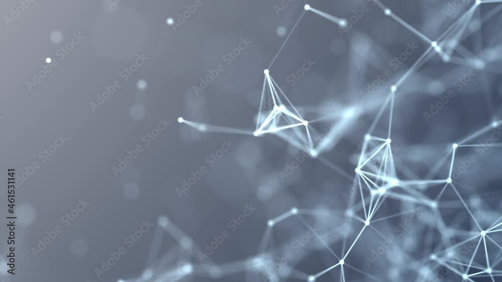 Wall mural network structure triangles background with dots and lines. futuristic polygonal background. artific
