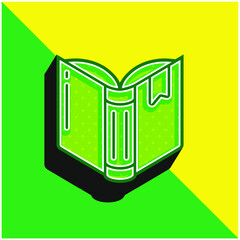 Book Green and yellow modern 3d vector icon logo