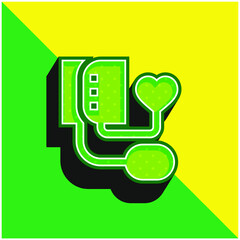Blood Pressure Green and yellow modern 3d vector icon logo